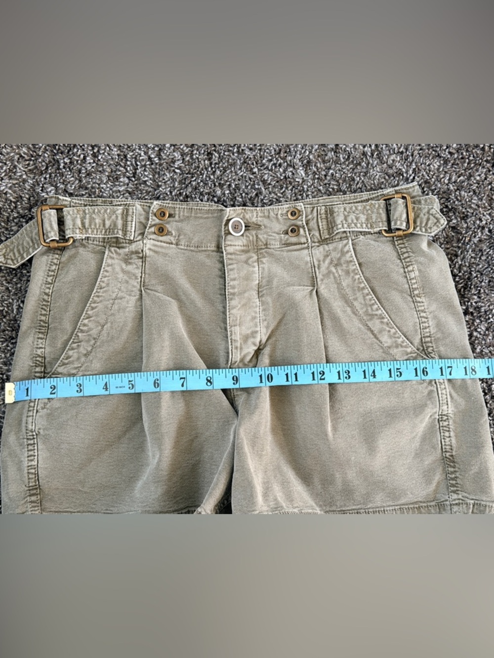 ANTHROPOLOGIE Liza Utility Shorts pleated button front stretch shorts sz 26 - Picture 10 of 10